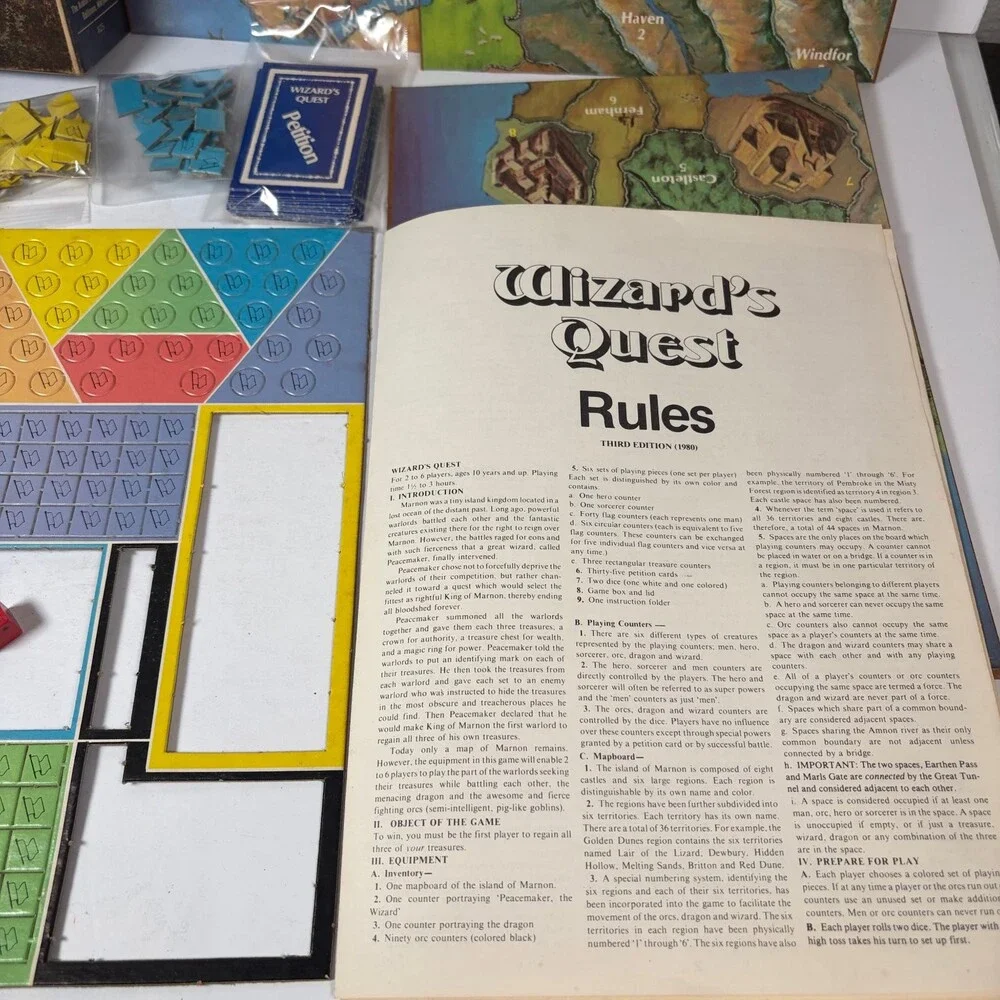 Vintage Wizard's Quest The Avalon Hill Company Board Game 1979 Fantasy Strategy
